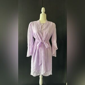 VTG Vintage 60s Bob Mackie for Glydons Lingerie Sleepwear Set Robe Slip Panty L